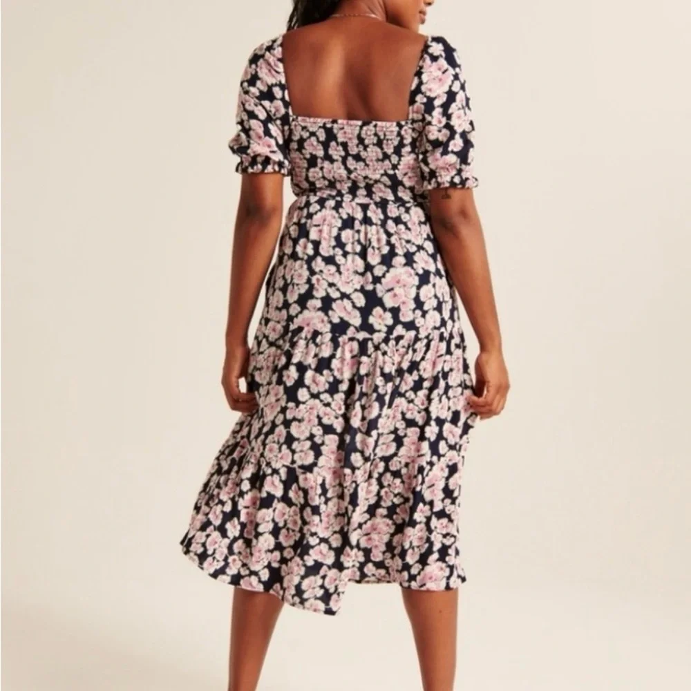 Abercrombie & Fitch Navy and Pink Floral Dress NWOT | Size XS - Picture 4 of 7